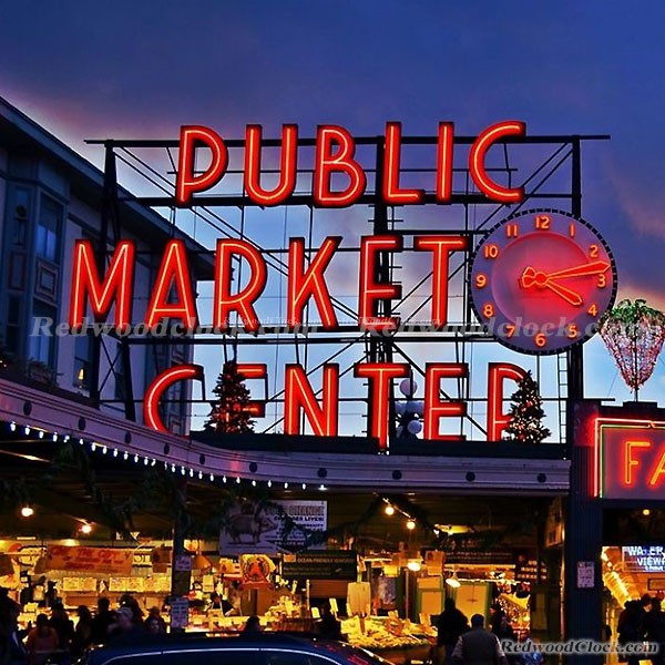Public Market Sign Clock,Advertising Clock,Landmark Clock